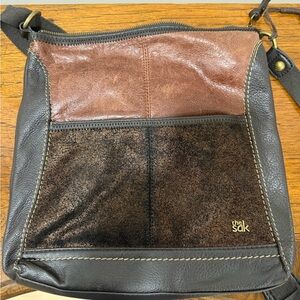 The SAK! Brown Leather Bag with Artistic Lining